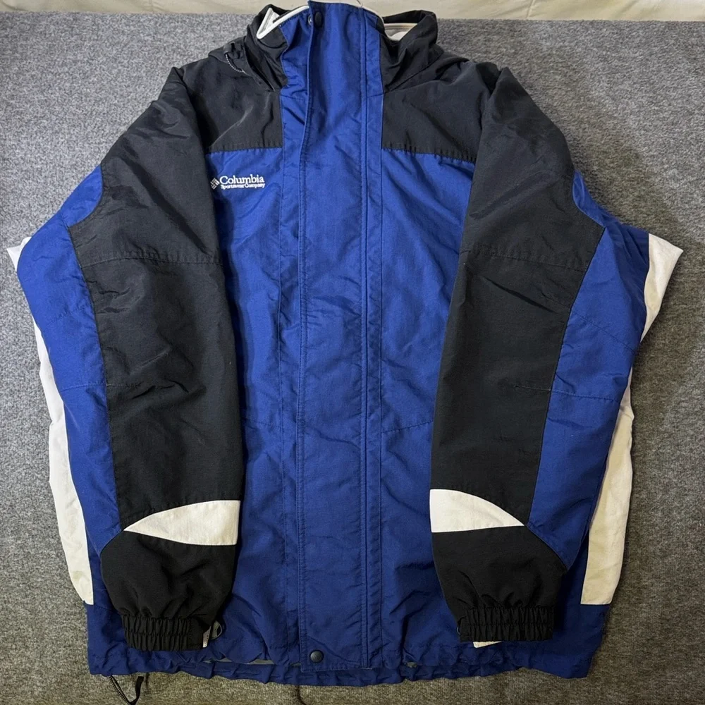 Columbia‎ Interchange Jacket Blue Black Hooded Outdoor Men’s Large